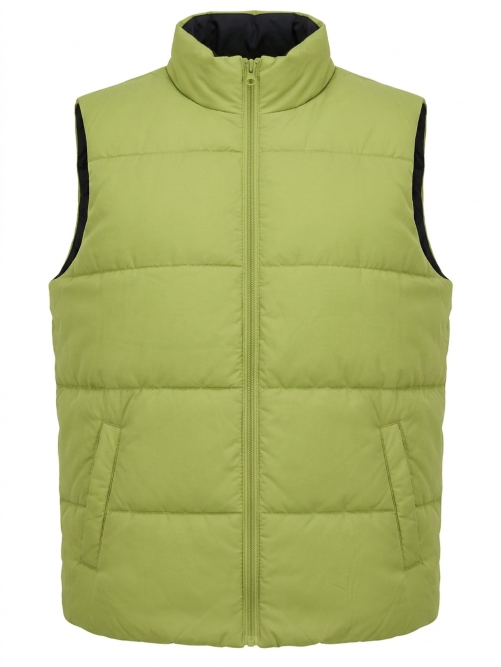 Women's Light Green Puffer Vest - Brand Reversible Size XL